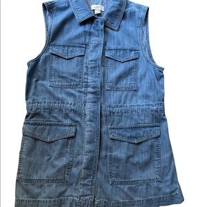 Loft denim long vest size Small